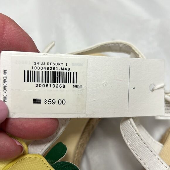 Janie and Jack 100048261 Collections White Lemon Sandals NWT size 7 - Picture 7 of 9